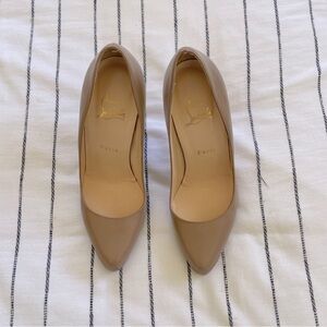 Women’s - Christian Louboutin Nude Hi Elisa 100/4” Pumps, Size 38.5